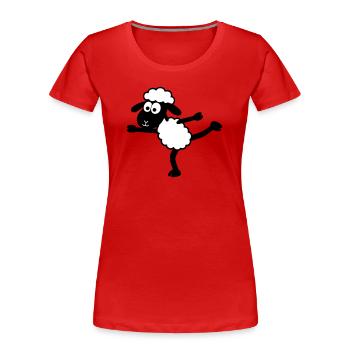 Yoga Sheep - Women's Premium Organic T-Shirt - red - Front - Mia (176cm)