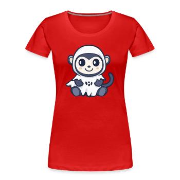 Singe Halloween fantôme - T-shirt bio Premium Femme - rouge - Devant - Mia (176cm)