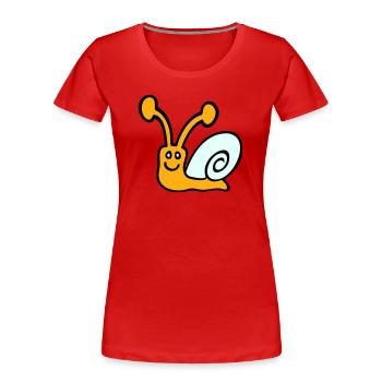 Snail Shell Cute Cute Happy Cool - Women's Premium Organic T-Shirt - red - Front - Mia (176cm)