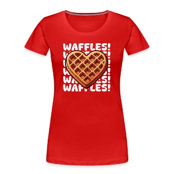Pop Art Waffel Herz - Frauen Premium Bio T-Shirt - Rot - Vorne - Mia (176cm)