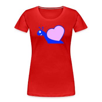 Escargot Coeur Escargot Coquille Mignon Amour Romantique - T-shirt bio Premium Femme - rouge - Devant - Mia (176cm)