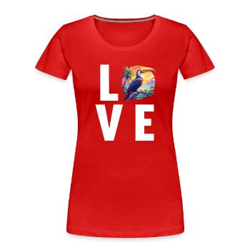 Tukane Tukan - Frauen Premium Bio T-Shirt - Rot - Vorne - Mia (176cm)