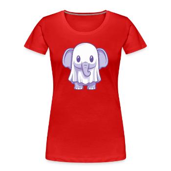 Éléphant Halloween Fantôme - T-shirt bio Premium Femme - rouge - Devant - Mia (176cm)