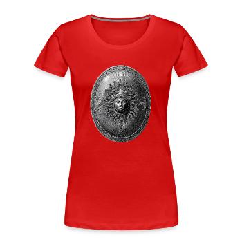 Antique Shield – Classic Engraving - Women's Premium Organic T-Shirt - red - Front - Mia (176cm)