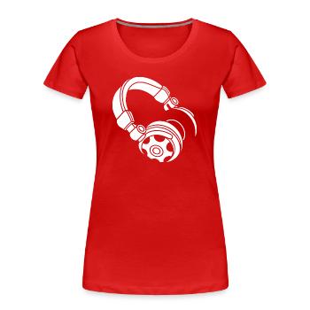 Kopfhörer Silhouette: DJ & Musik Vibes - Frauen Premium Bio T-Shirt - Rot - Vorne - Mia (176cm)