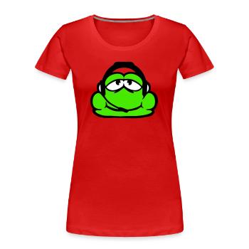 Frosch Gamer Headset Nerd zocken Kopfhörer Spielen - Frauen Premium Bio T-Shirt - Rot - Vorne - Mia (176cm)