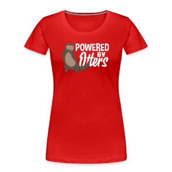 Propulsé par Sea Otter Cartoon - T-shirt bio Premium Femme - rouge - Devant - Mia (176cm)