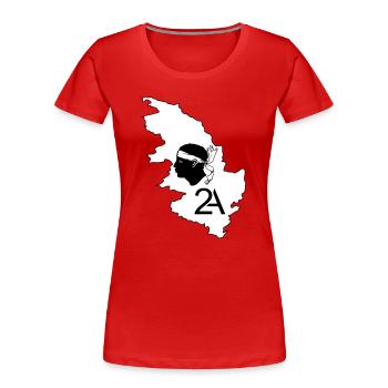 Corse du sud - T-shirt bio Premium Femme - rouge - Devant - Mia (176cm)