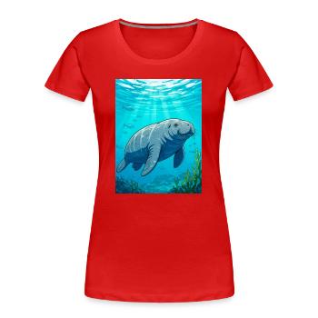 Gentle giant of calm waters, symbol of peace - Women's Premium Organic T-Shirt - red - Front - Mia (176cm)