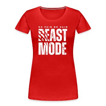 Mode Festin Pas de douleur Pas de gain - T-shirt bio Premium Femme - rouge - Devant - Mia (176cm)