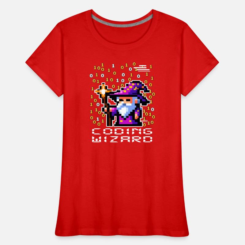 Wizard Pixel Code Women's Premium Organic T-Shirt