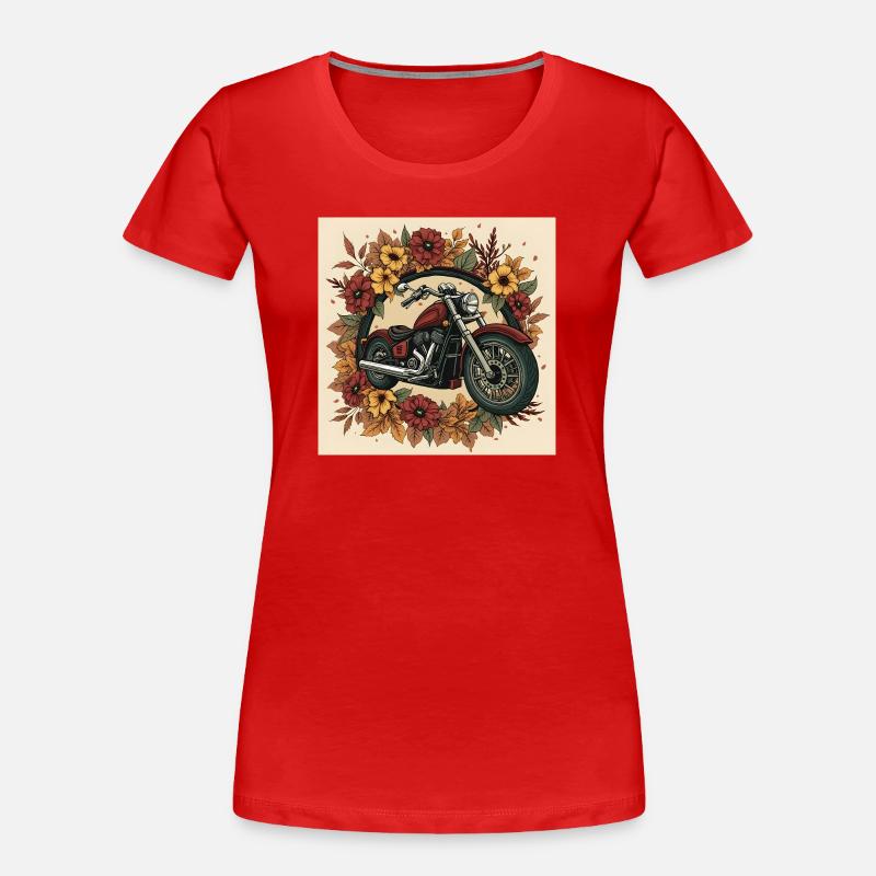 Roue de fleurs d’impression en bloc - T-shirt bio Premium Femme - rouge