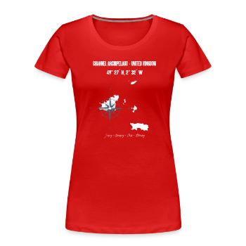 Channel Islands Map Design - Women's Premium Organic T-Shirt - red - Front - Mia (176cm)