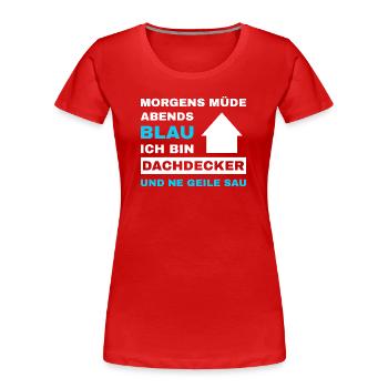 Roofer Roof Roofing Master Roofer - Women's Premium Organic T-Shirt - red - Front - Mia (176cm)