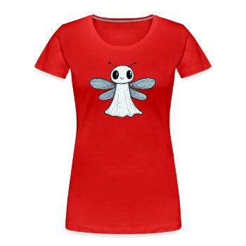 Libellule Halloween fantôme - T-shirt bio Premium Femme - rouge - Devant - Mia (176cm)