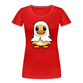Duck Halloween Ghost - Women's Premium Organic T-Shirt - red - Front - Mia (176cm)