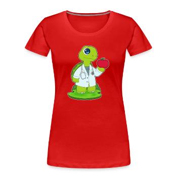 Schildkröte Arzt Stethoskop - Frauen Premium Bio T-Shirt - Rot - Vorne - Mia (176cm)
