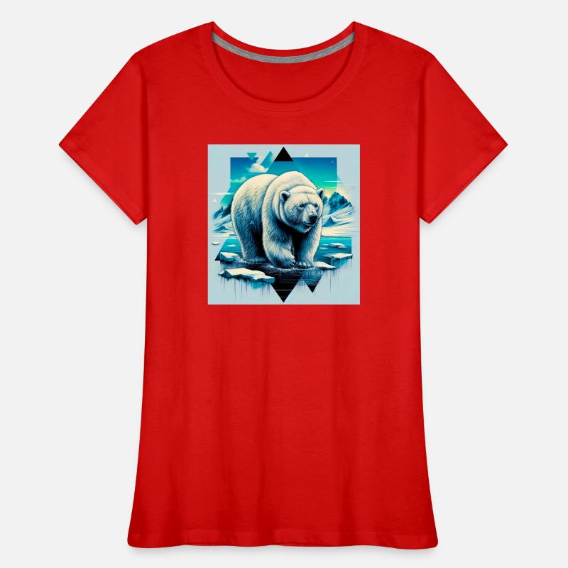 ours blanc T-shirt bio Premium Femme