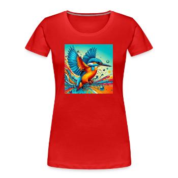 martin-pêcheur - T-shirt bio Premium Femme - rouge - Devant - Mia (176cm)