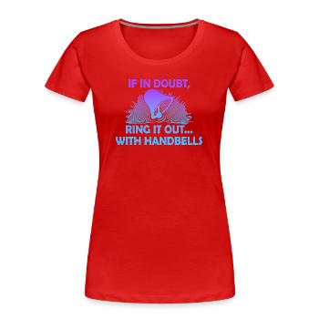 Chorale Instrument de musique Cloche à main Chorale - T-shirt bio Premium Femme - rouge - Devant - Mia (176cm)