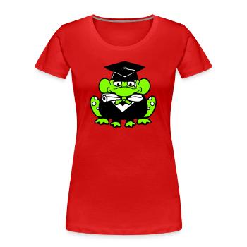 grenouille diplôme d’études secondaires réussi collège mignon - T-shirt bio Premium Femme - rouge - Devant - Mia (176cm)
