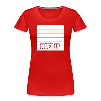 Noelia - T-shirt bio Premium Femme - rouge - Devant - Mia (176cm)