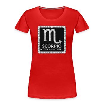Sternzeichen Skorpion - Frauen Premium Bio T-Shirt - Rot - Vorne - Mia (176cm)