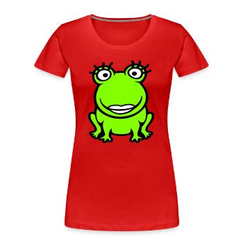 Frog Girl Eyelashes Pretty Woman Female Girl - Women's Premium Organic T-Shirt - red - Front - Mia (176cm)