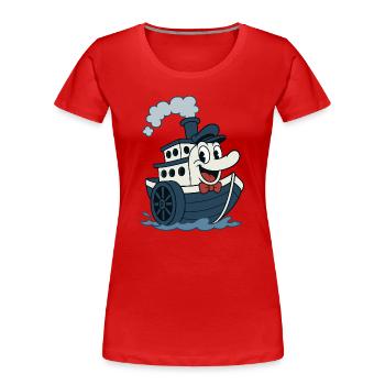 Tolles Vintage-Boot im alten BD-Stil - Frauen Premium Bio T-Shirt - Rot - Vorne - Mia (176cm)