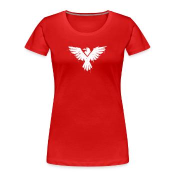 Graffiti d’oiseau noir et blanc - T-shirt bio Premium Femme - rouge - Devant - Mia (176cm)