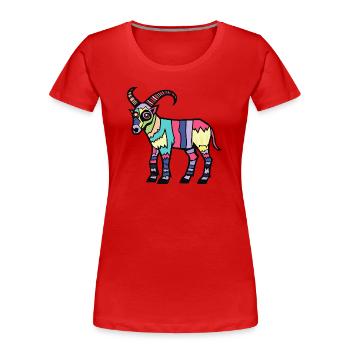 Chèvre de montagne Halloween Zombie - T-shirt bio Premium Femme - rouge - Devant - Mia (176cm)