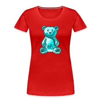 Gummibär Türkis - Frauen Premium Bio T-Shirt - Rot - Vorne - Mia (176cm)