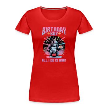 Birthday Gamer VR - Women's Premium Organic T-Shirt - red - Front - Mia (176cm)