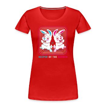 Gender Reveal Ostern Werdende Mutter - Frauen Premium Bio T-Shirt - Rot - Vorne - Mia (176cm)