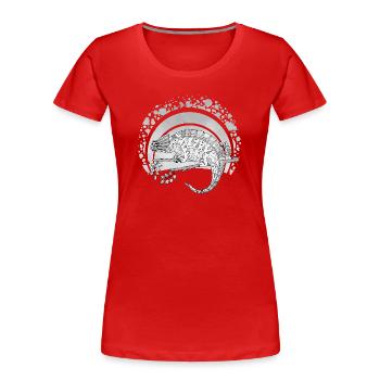 Chamäleon - Frauen Premium Bio T-Shirt - Rot - Vorne - Mia (176cm)