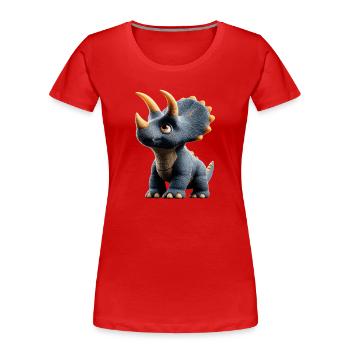 Triceratops Dinosaure Dinos Triceratops Dino - T-shirt bio Premium Femme - rouge - Devant - Mia (176cm)