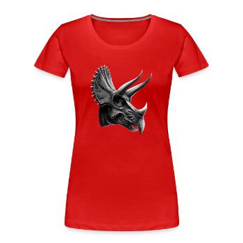 Triceratops Dinosaure Dinos Triceratops Dino - T-shirt bio Premium Femme - rouge - Devant - Mia (176cm)