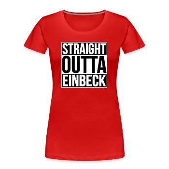 Straight Outta Einbeck - Women's Premium Organic T-Shirt - red - Front - Mia (176cm)