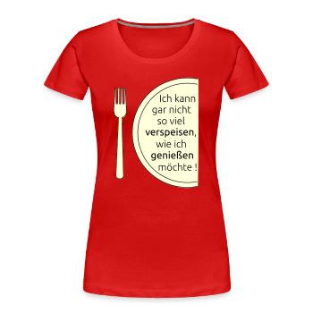 Eat and enjoy - Women's Premium Organic T-Shirt - red - Front - Mia (176cm)