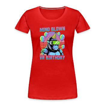 Birthday Gamer VR - Frauen Premium Bio T-Shirt - Rot - Vorne - Mia (176cm)