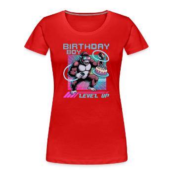 Birthday Gamer VR - Women's Premium Organic T-Shirt - red - Front - Mia (176cm)