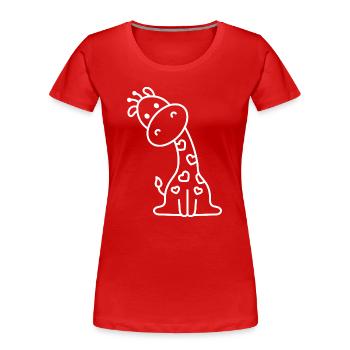 Süße Giraffe Skizze – kindliches Tiermotiv Design - Frauen Premium Bio T-Shirt - Rot - Vorne - Mia (176cm)
