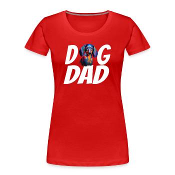 Dackel Hund Papa Aquarell Design Weiner Hund - Frauen Premium Bio T-Shirt - Rot - Vorne - Mia (176cm)