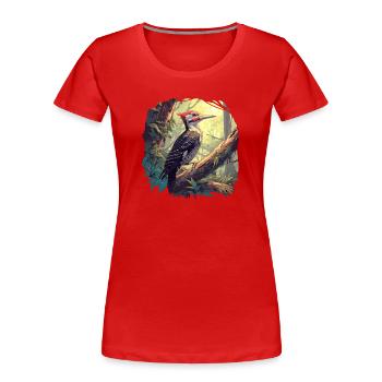 Woodpecker Woodpecker - Women's Premium Organic T-Shirt - red - Front - Mia (176cm)