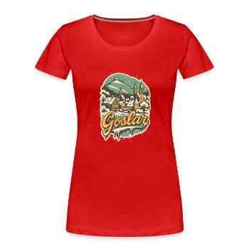 Winter in Goslar im Harz - Frauen Premium Bio T-Shirt - Rot - Vorne - Mia (176cm)