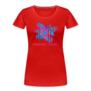 Hibiscus Neon Paradise Found - Women's Premium Organic T-Shirt - red - Front - Mia (176cm)