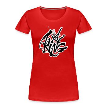 Lettrage King Graffiti - T-shirt bio Premium Femme - rouge - Devant - Mia (176cm)
