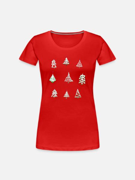  weiße Weihnachten  - Frauen Premium Bio T-Shirt - Rot