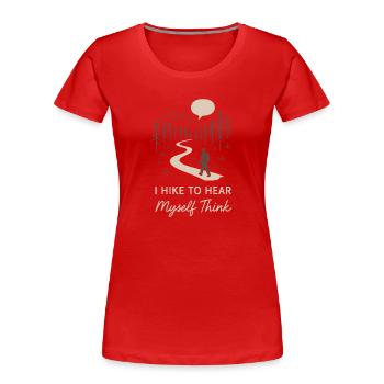 Solo Camping Introverti Campeur Calme - T-shirt bio Premium Femme - rouge - Devant - Mia (176cm)