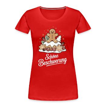 Essen ohne Limit Schöne Bescherung Plätzchen - Frauen Premium Bio T-Shirt - Rot - Vorne - Mia (176cm)